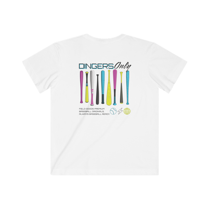 Dingers Only Youth Baseball T-Shirt